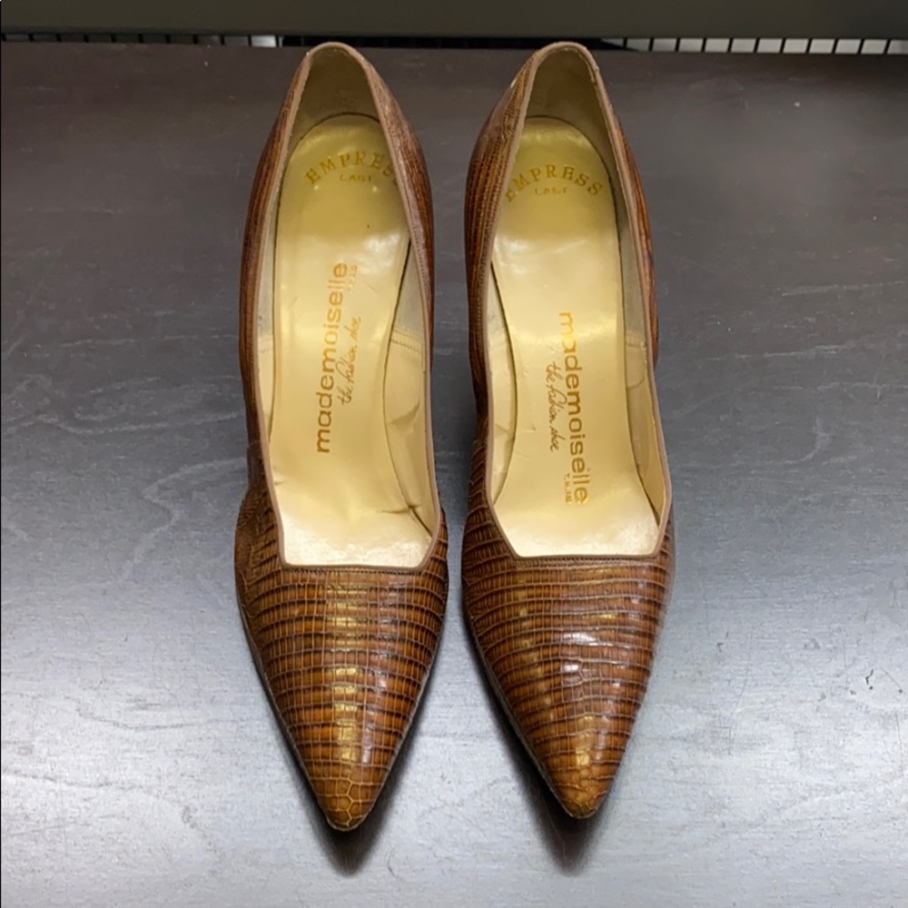 Vintage Mademoiselle Aligator Heels Sz 6.5